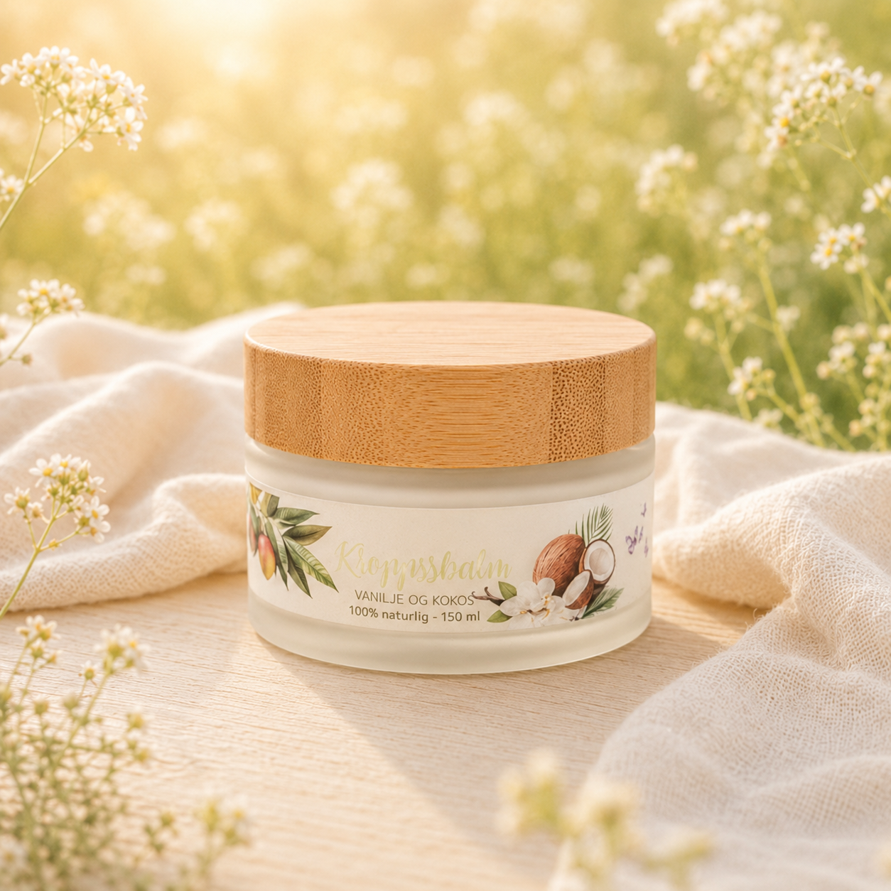 
                  
                    NYHET! 100% naturlig kroppsbalm med ekte vanilje og kokos, 150 ml
                  
                