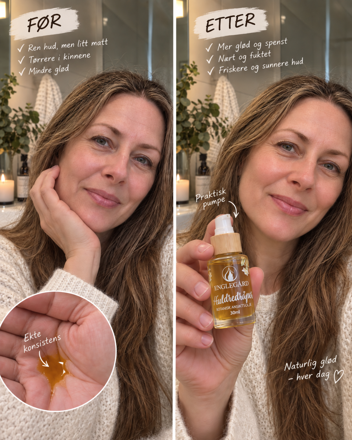 
                  
                    100% naturlig ansiktsolje for vakker glød - "Huldredråper", 30 ml
                  
                