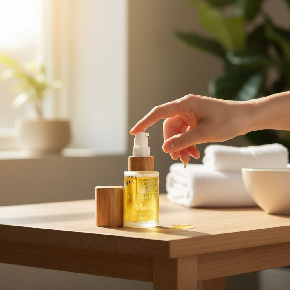 
                  
                    100% naturlig, forfriskende renseolje med oppstrammende effekt - "Paradis"
                  
                