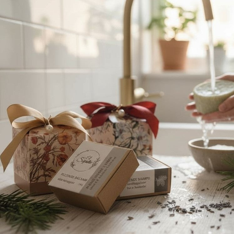 
                  
                    Gavesett med naturlig sjampo og balsam - Skogens ro med lavendel og gran
                  
                