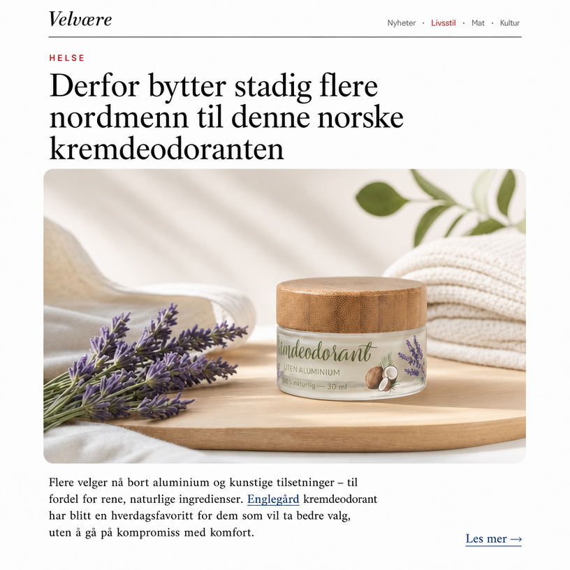 
                  
                    100% naturlig kremdeodorant, UTEN aluminium - Bestselger!
                  
                