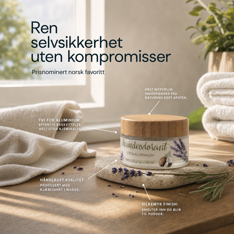 
                  
                    100% naturlig kremdeodorant, UTEN aluminium - Bestselger!
                  
                